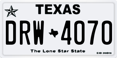TX license plate DRW4070