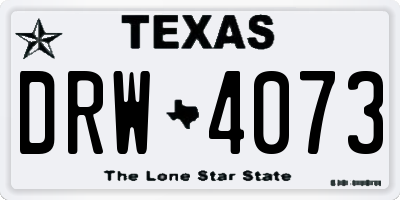 TX license plate DRW4073