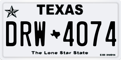 TX license plate DRW4074