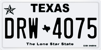 TX license plate DRW4075
