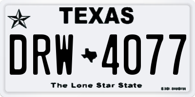 TX license plate DRW4077