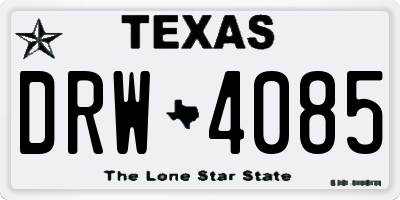 TX license plate DRW4085