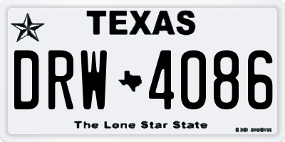 TX license plate DRW4086