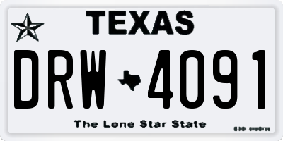 TX license plate DRW4091