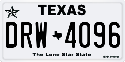 TX license plate DRW4096