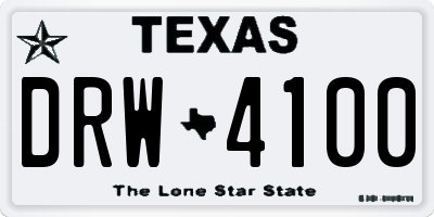 TX license plate DRW4100