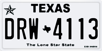 TX license plate DRW4113
