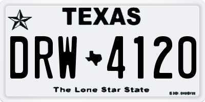 TX license plate DRW4120