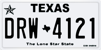 TX license plate DRW4121