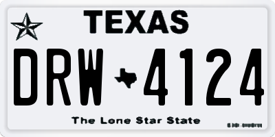TX license plate DRW4124