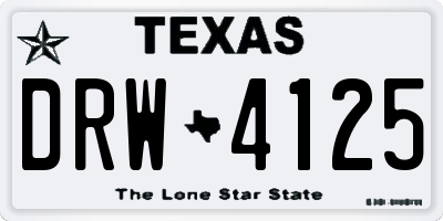 TX license plate DRW4125