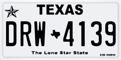 TX license plate DRW4139