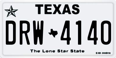 TX license plate DRW4140