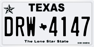 TX license plate DRW4147