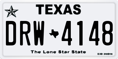 TX license plate DRW4148