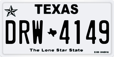 TX license plate DRW4149