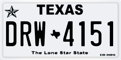 TX license plate DRW4151