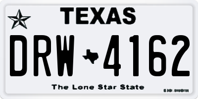 TX license plate DRW4162