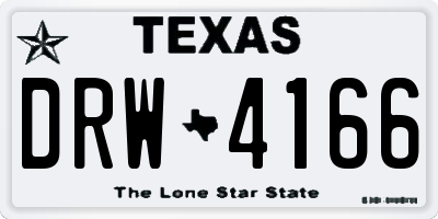 TX license plate DRW4166