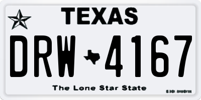 TX license plate DRW4167