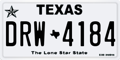 TX license plate DRW4184