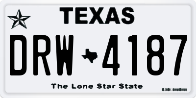 TX license plate DRW4187
