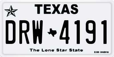 TX license plate DRW4191