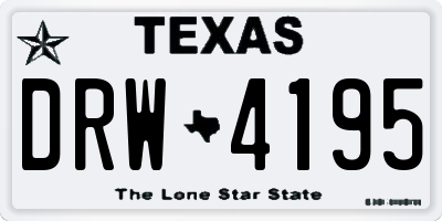 TX license plate DRW4195