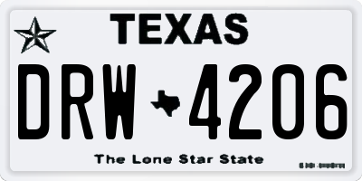TX license plate DRW4206