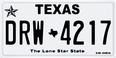 TX license plate DRW4217