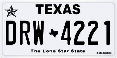 TX license plate DRW4221