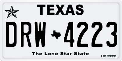TX license plate DRW4223