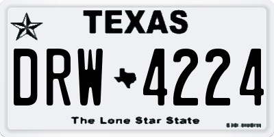 TX license plate DRW4224