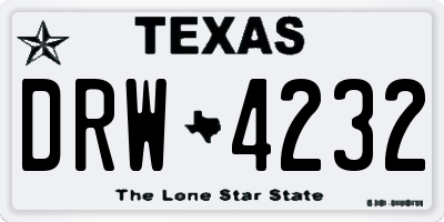 TX license plate DRW4232