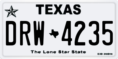 TX license plate DRW4235