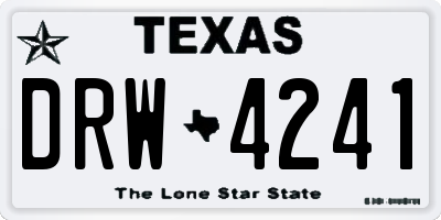 TX license plate DRW4241