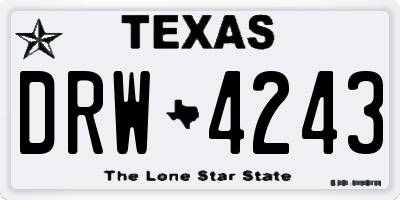 TX license plate DRW4243