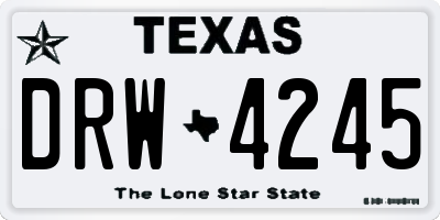 TX license plate DRW4245