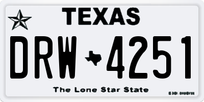 TX license plate DRW4251