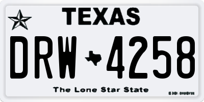 TX license plate DRW4258