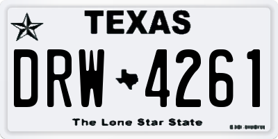 TX license plate DRW4261
