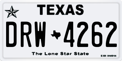TX license plate DRW4262