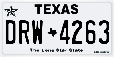 TX license plate DRW4263