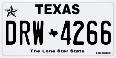TX license plate DRW4266