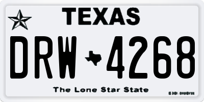 TX license plate DRW4268