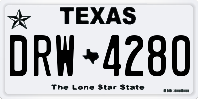 TX license plate DRW4280