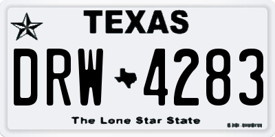 TX license plate DRW4283