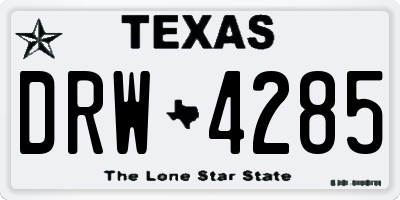 TX license plate DRW4285