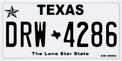 TX license plate DRW4286