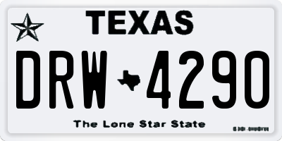 TX license plate DRW4290